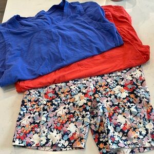 Freely workout set -XL-EUC - worn once or twice - 2 tank tops and legging shorts